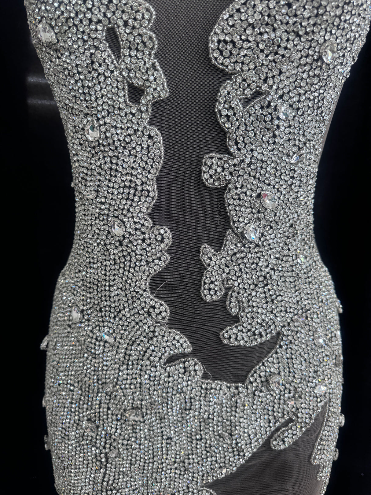 Silver Rhinestone Bodice Appliqué