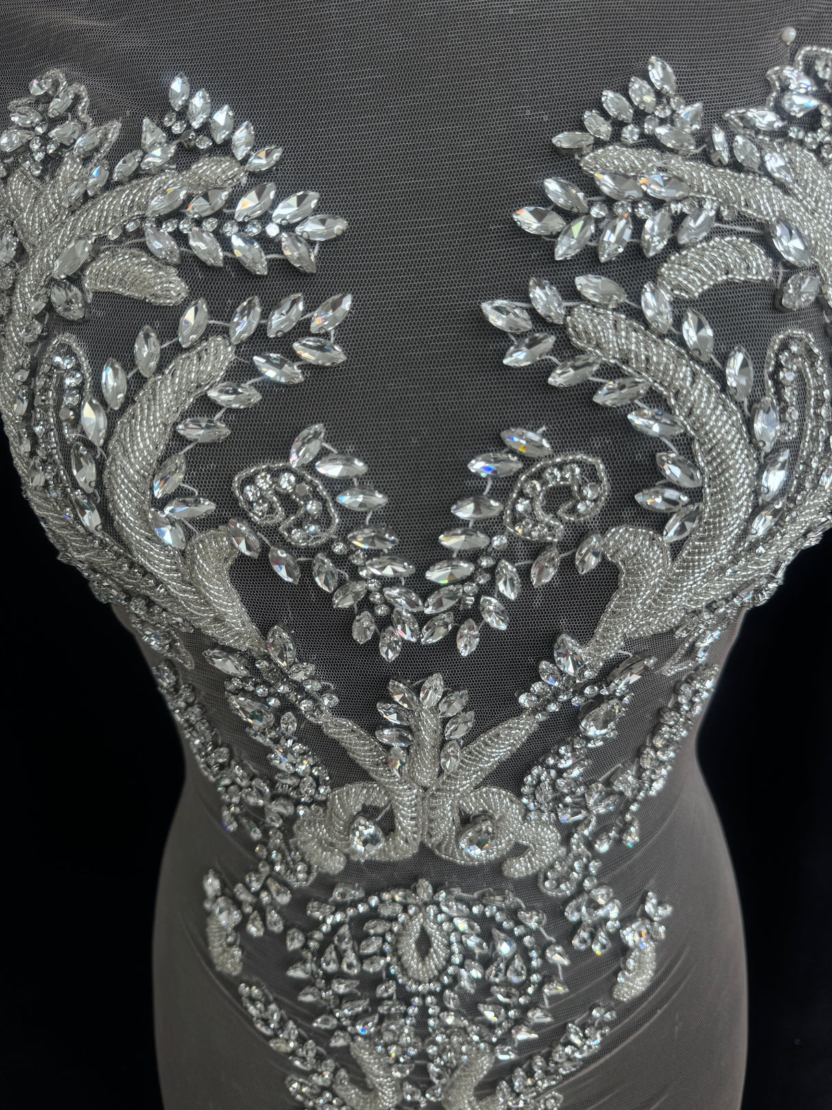 Silver Rhinestone Bodice Appliqué