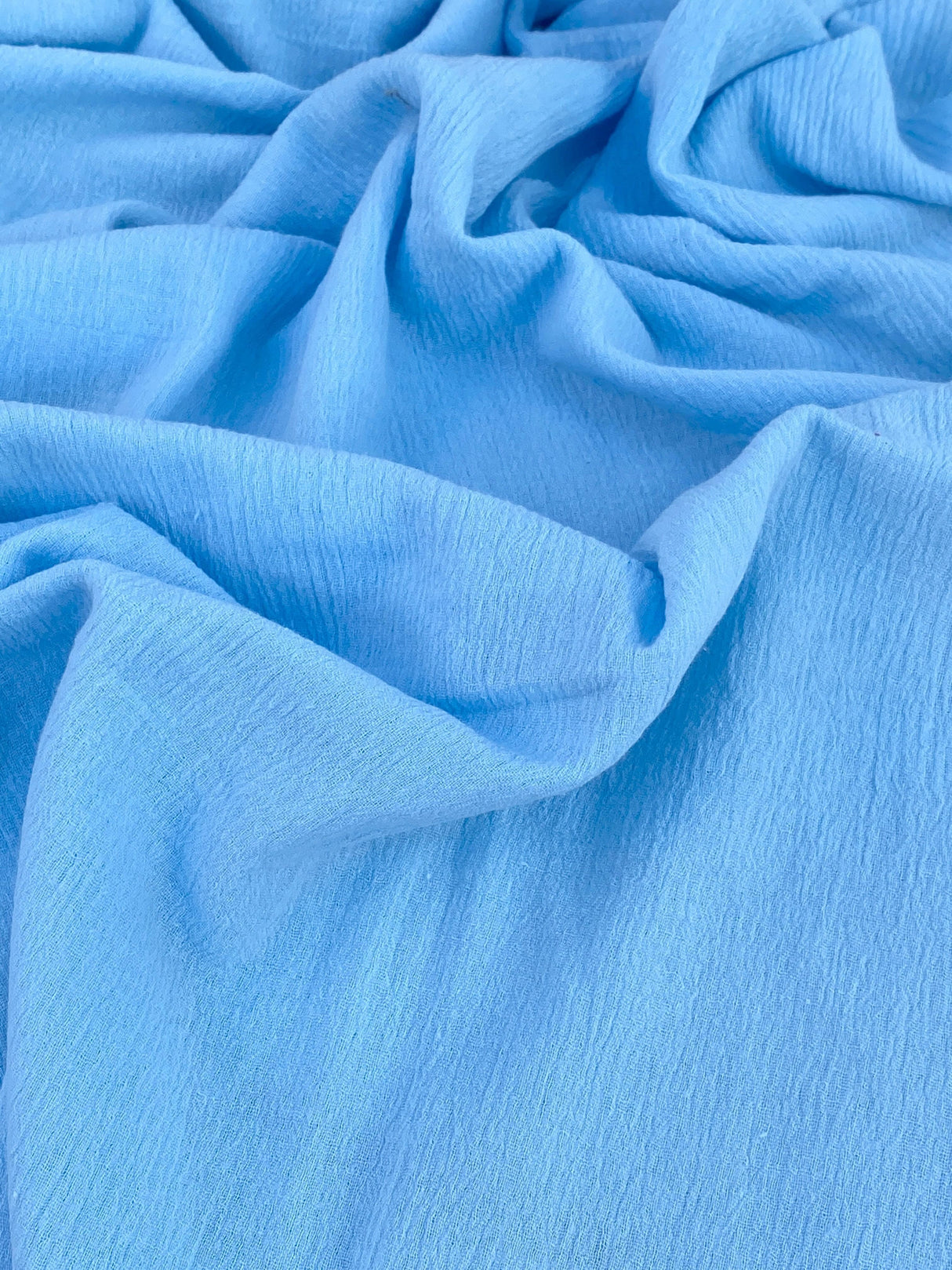 Baby Blue Crinkle Cotton Gauze