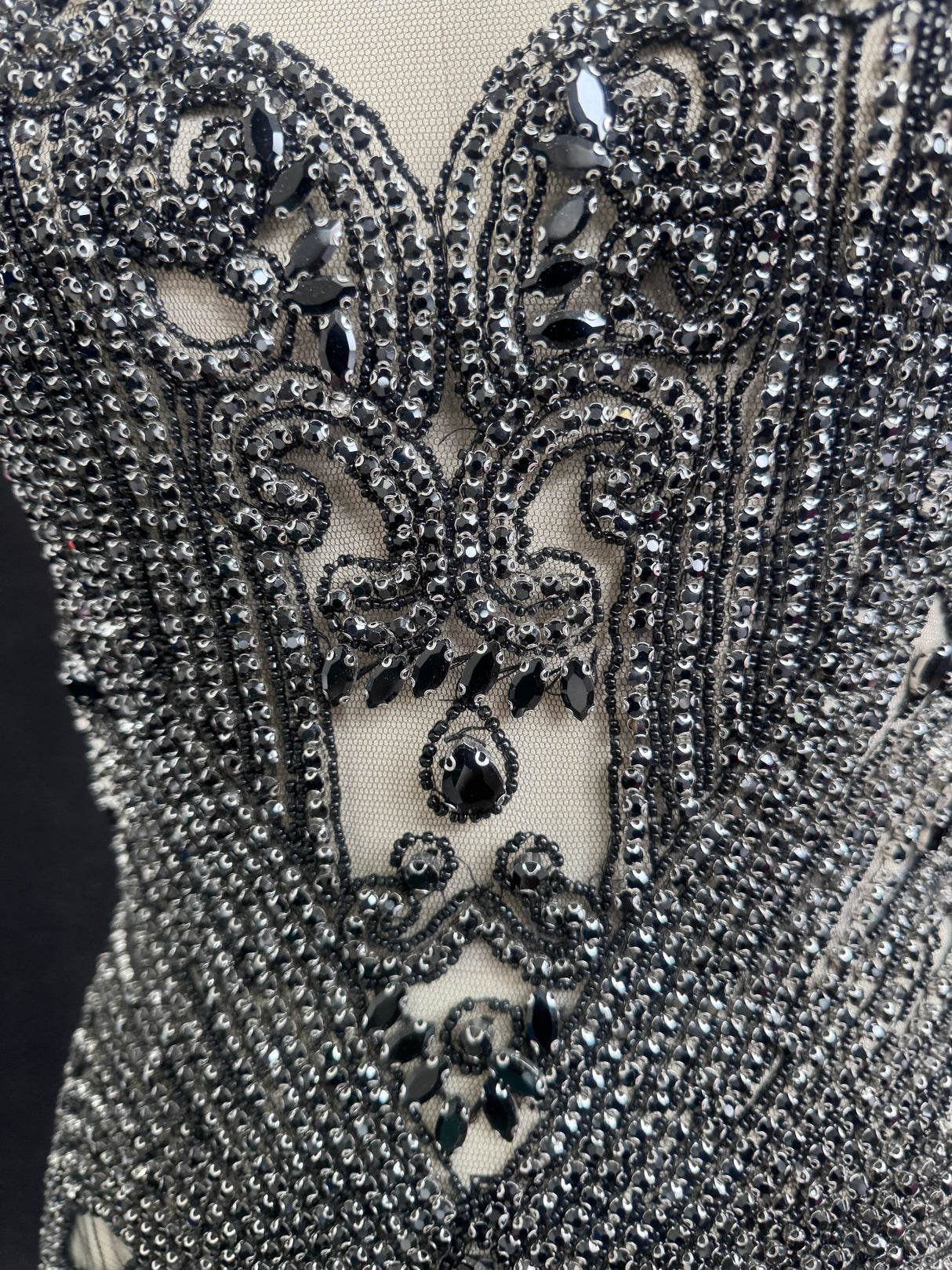 Black Rhinestone Bodice Appliqué