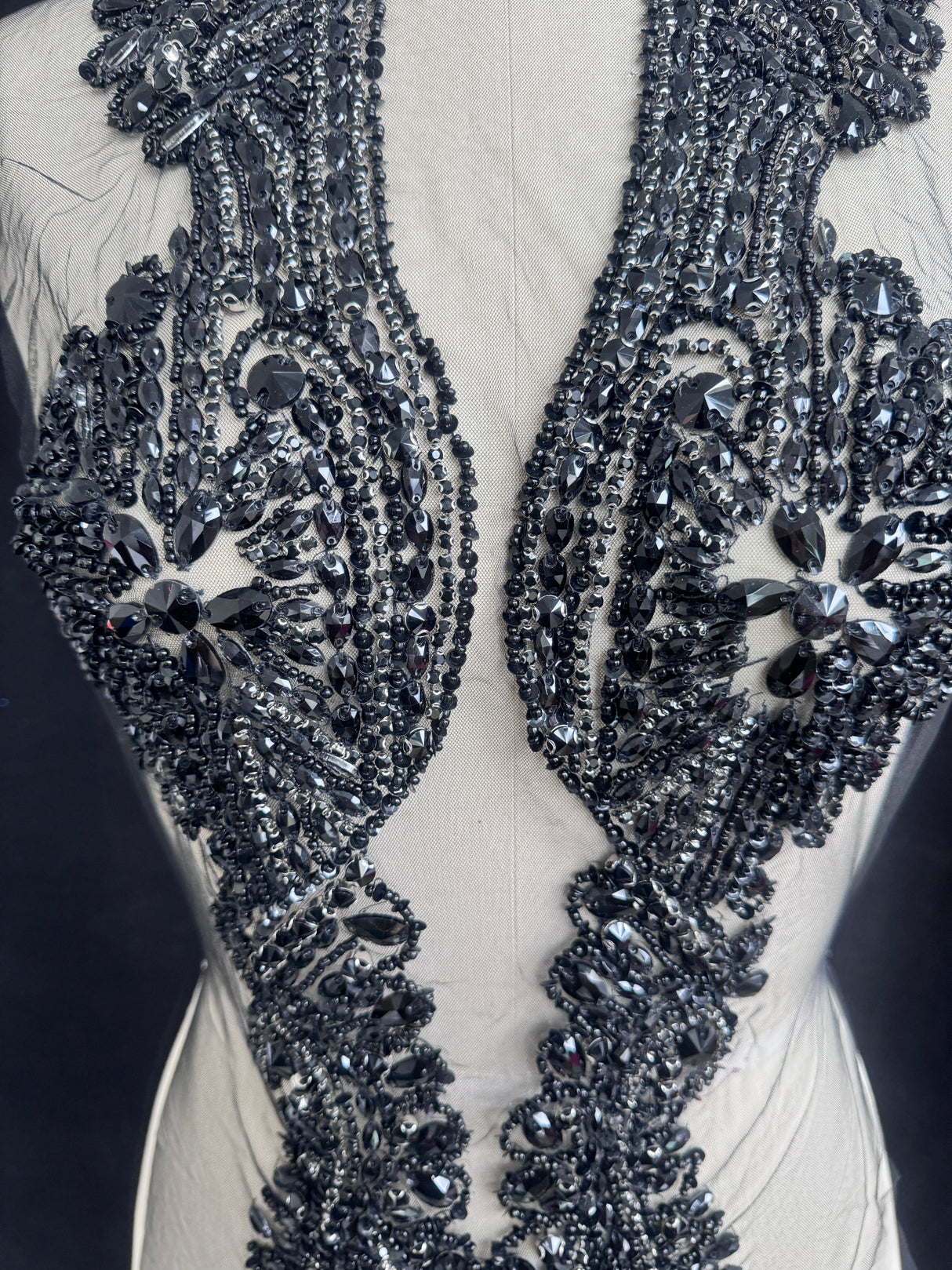 Black Rhinestone Bodice Appliqué