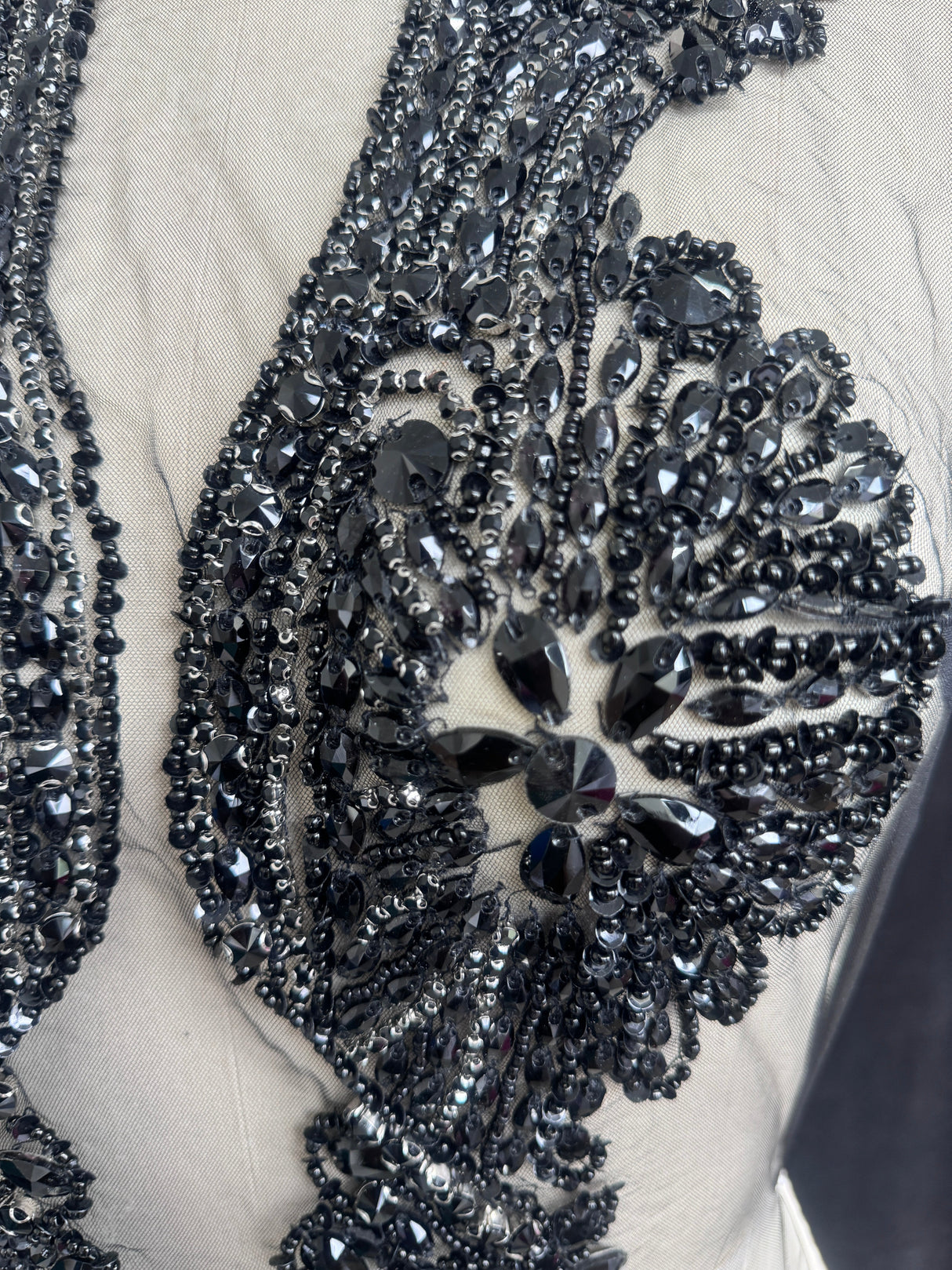 Black Rhinestone Bodice Appliqué