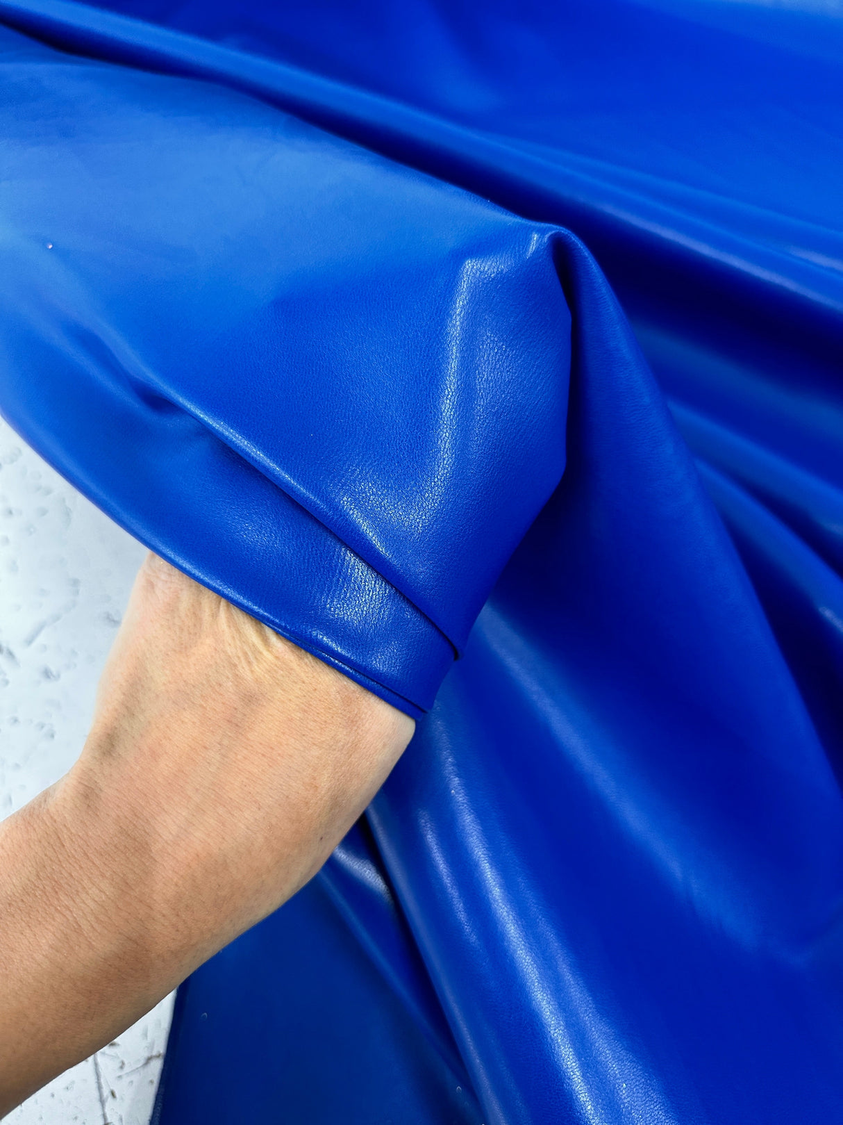 Stretch Faux Leather Royal Blue