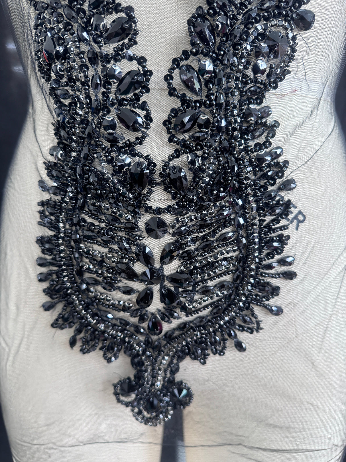 Black Rhinestone Bodice Appliqué
