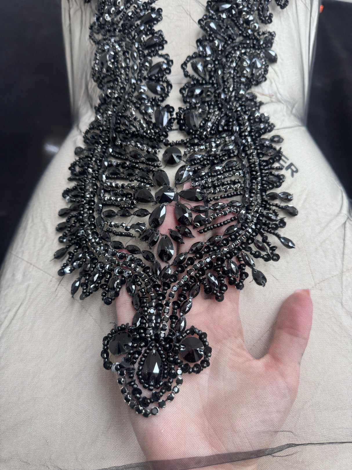 Black Rhinestone Bodice Appliqué