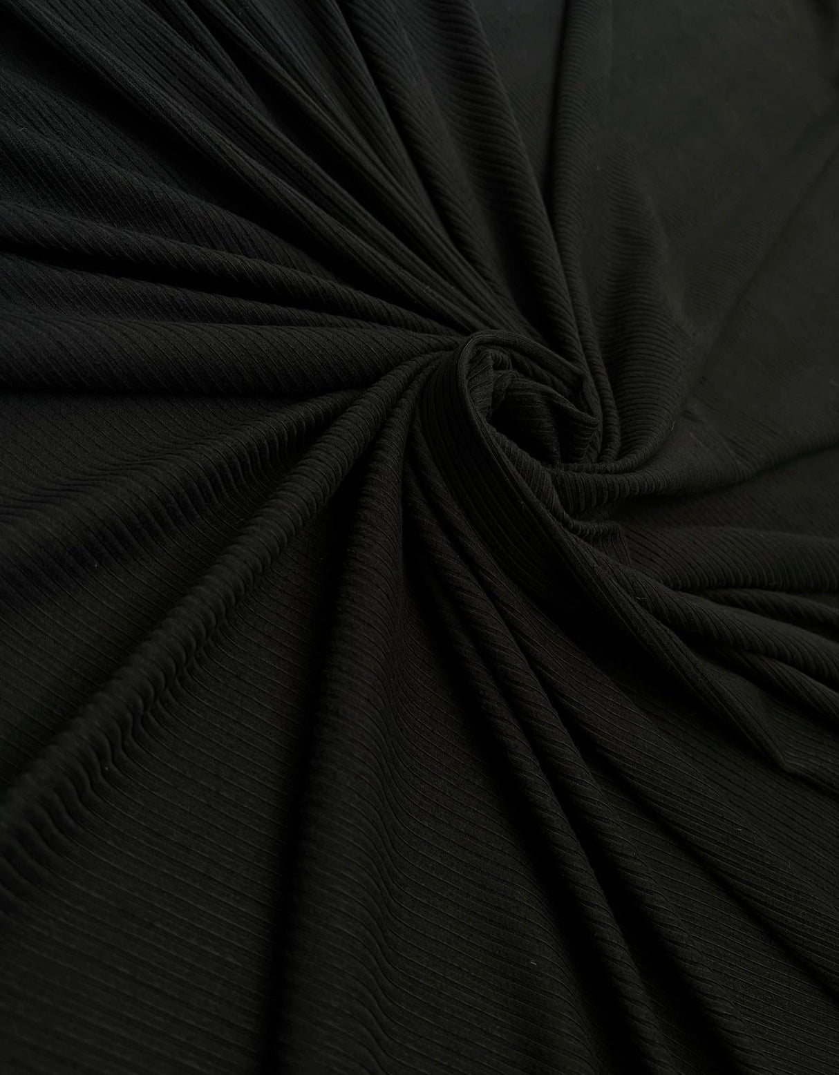 Black 4-Way Stretch Rib Knit