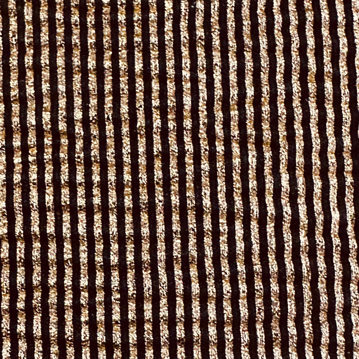 Metallic Pleated Polyester Fabric Black Gold 60"