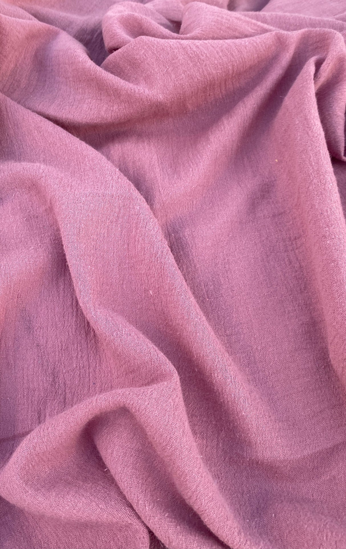 Cotton Gauze Mauve Crinkle
