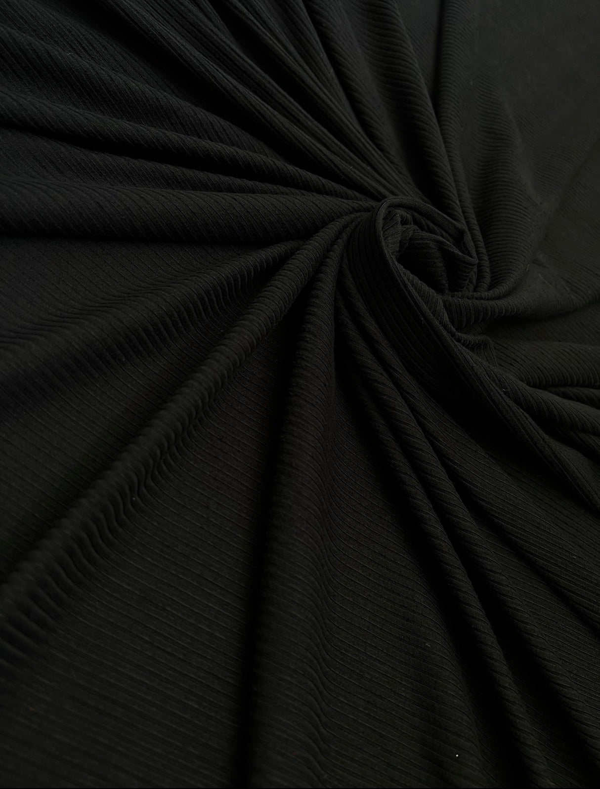 Black 4-Way Stretch Rib Knit