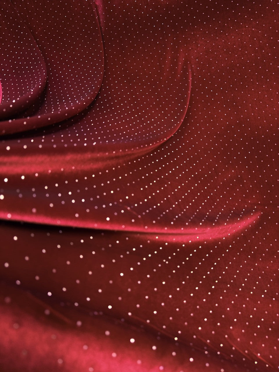 New Studded Velvet Polyester Spandex Fabric - Studded Velvet, Red, Green, Midnight Blue, Black, Brown, 58-60" Width