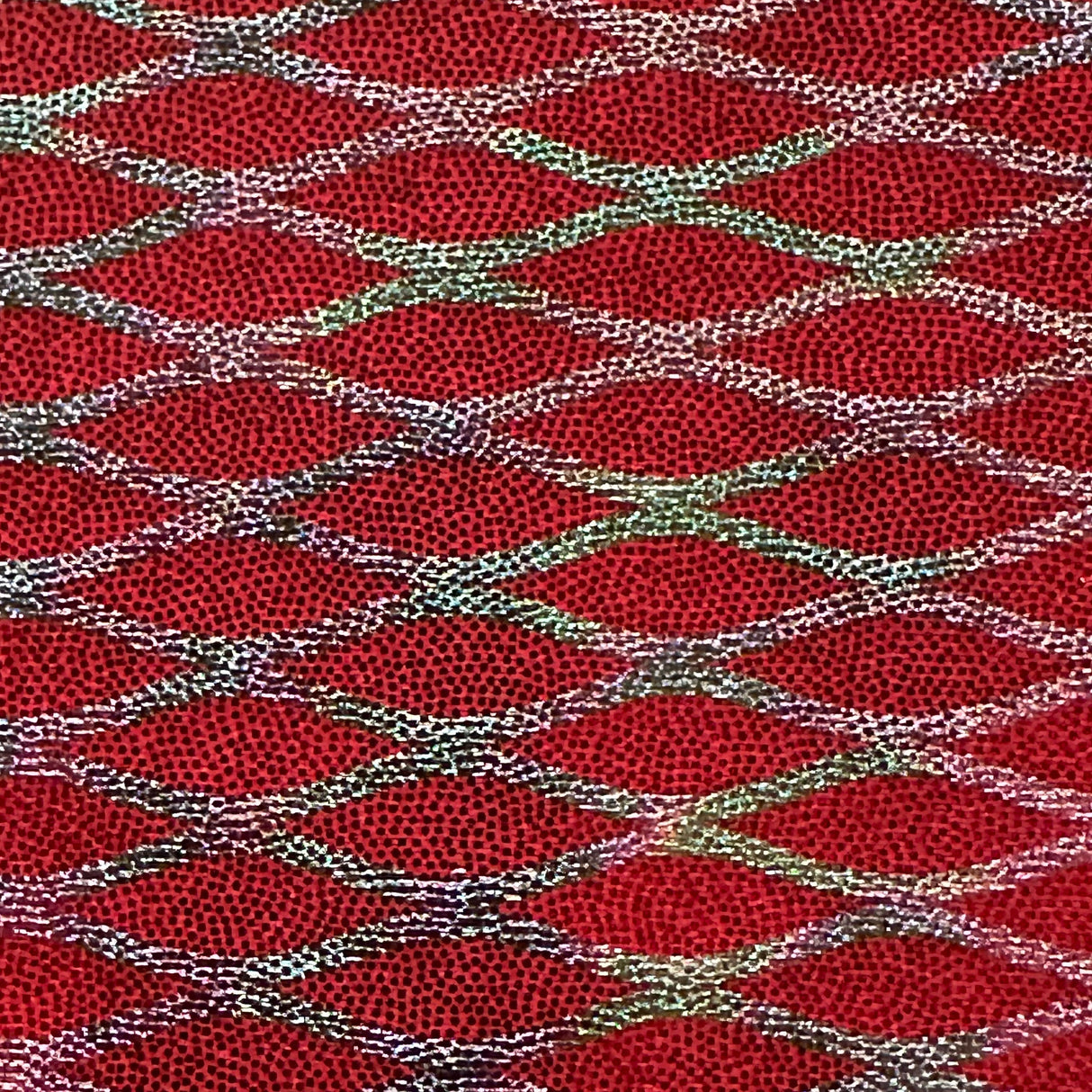 Nylon Spandex Diamond Shape Double Foggy Foil Fabric