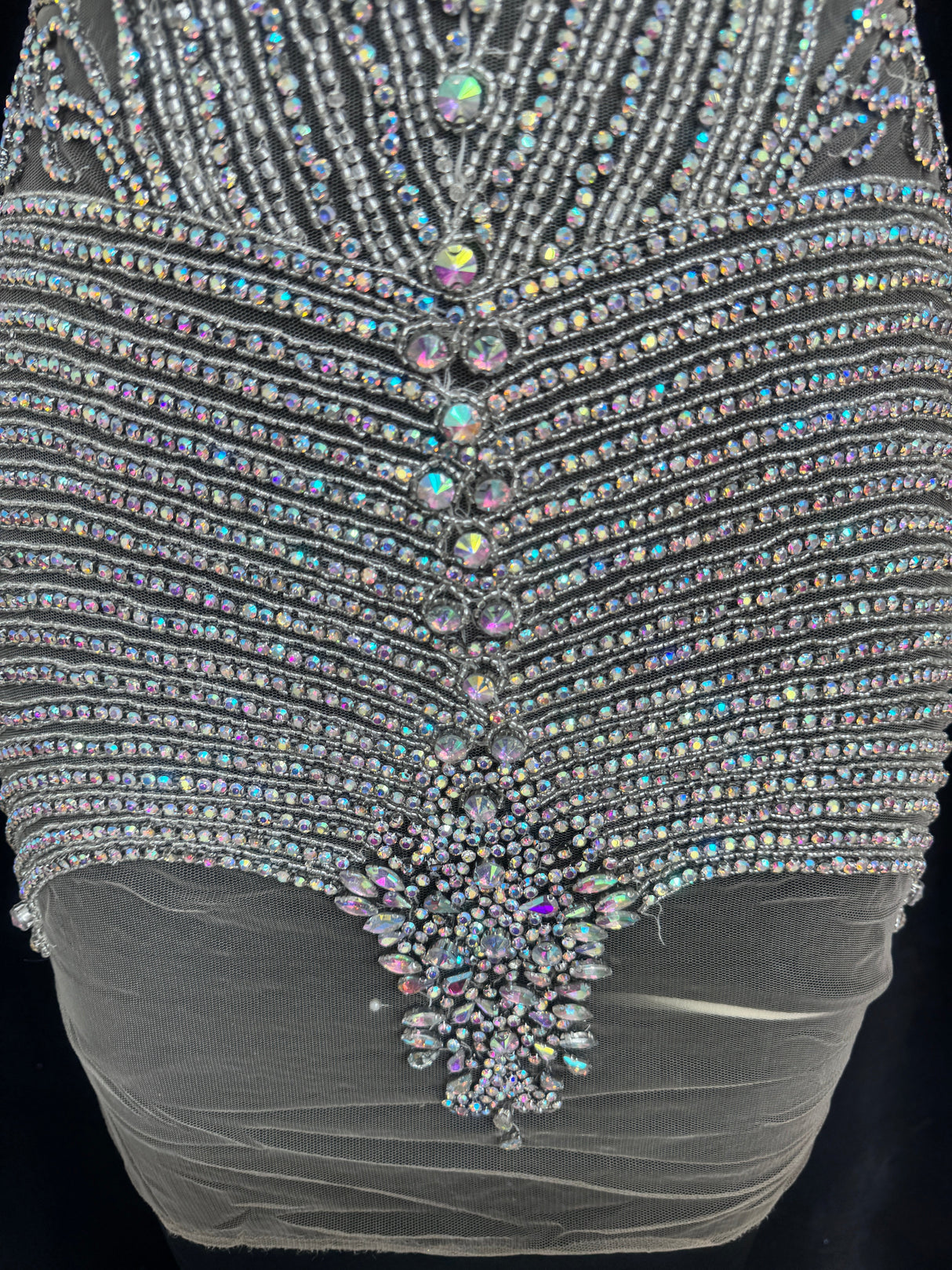 Silver Rhinestone Bodice Appliqué