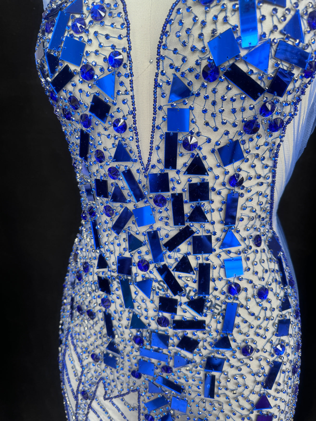 Royal Blue Rhinestone Bodice Appliqué