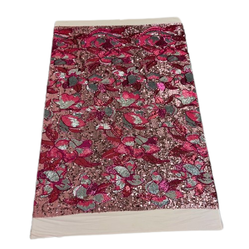 Stretch Sequins Floral Fabric Multicolor