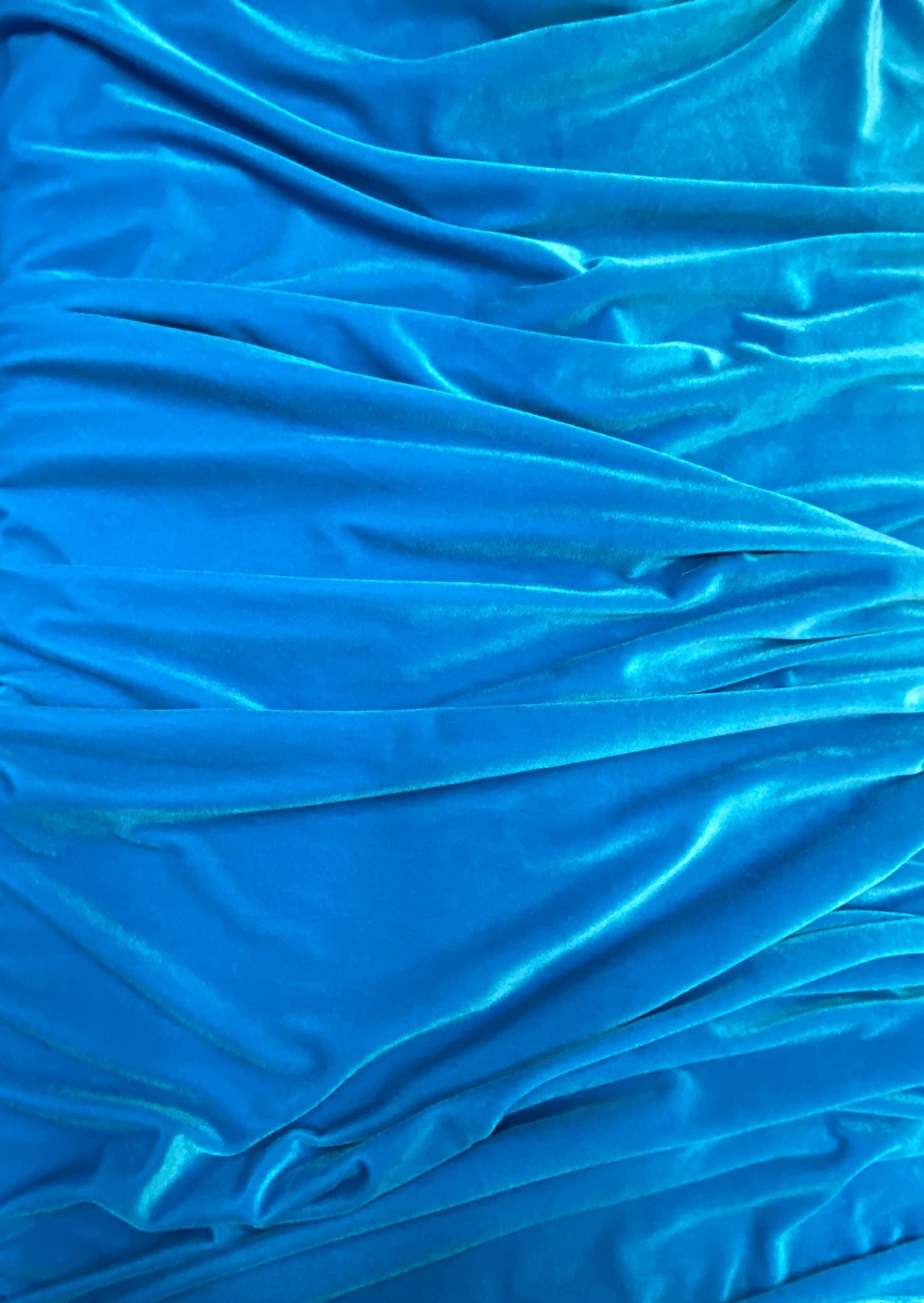 Turquoise Stretch Velvet Fabric - Turquoise, 58"-60" Width
