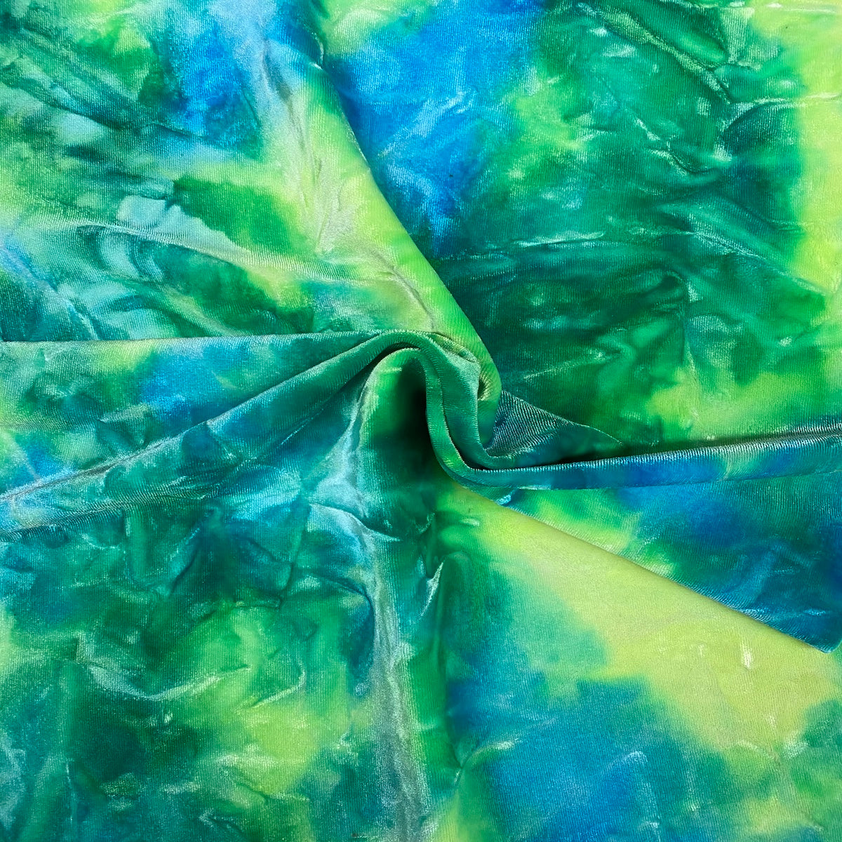 Tie Dye Stretch Velvet Fabric - 4-Way Stretch, 60" Width, 360 GSM (1 Yard)
