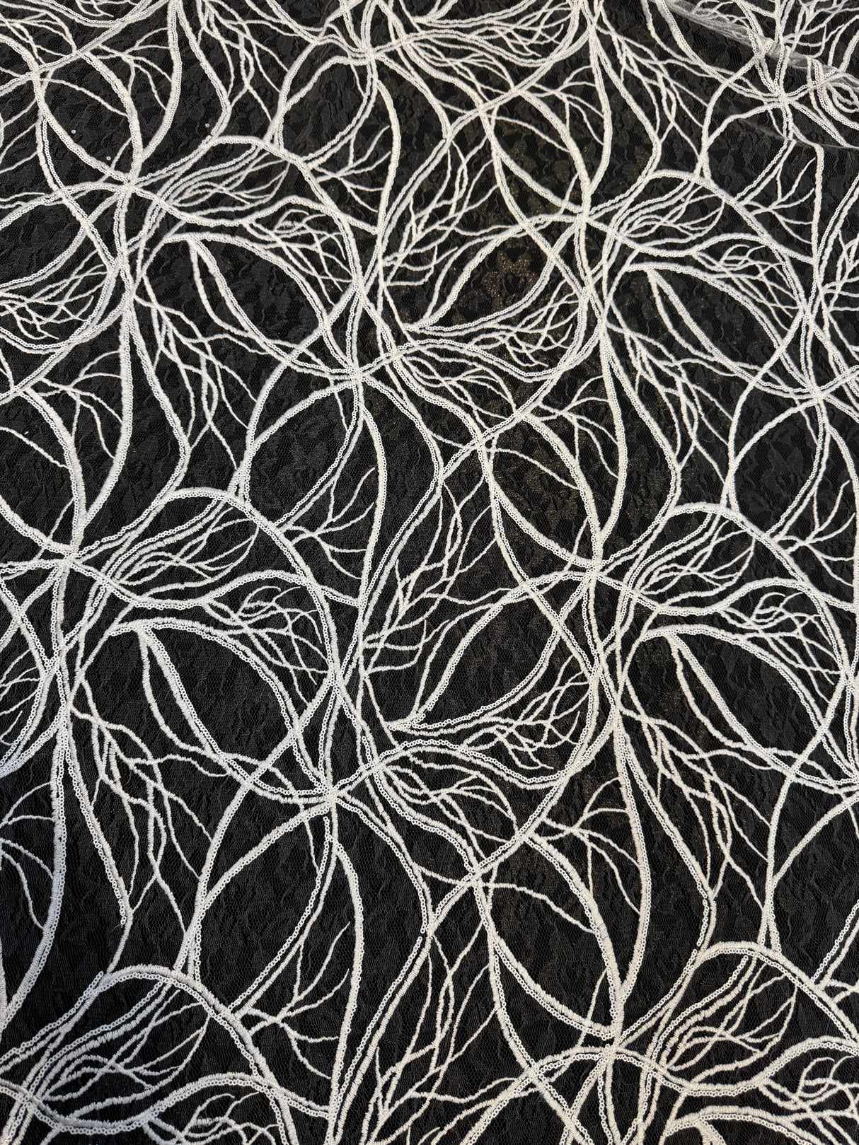 Stretch Sequin Embroidered Mesh