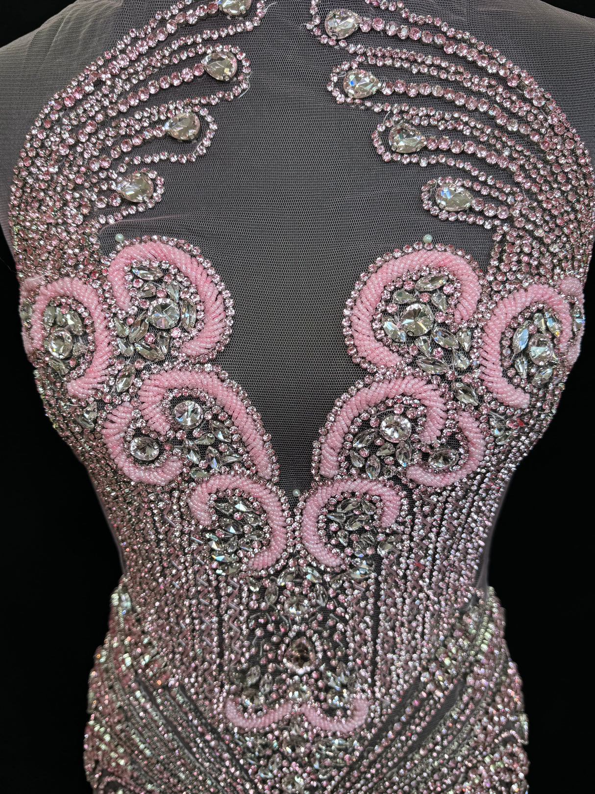 Rhinestone Bodice Applique in Baby Pink