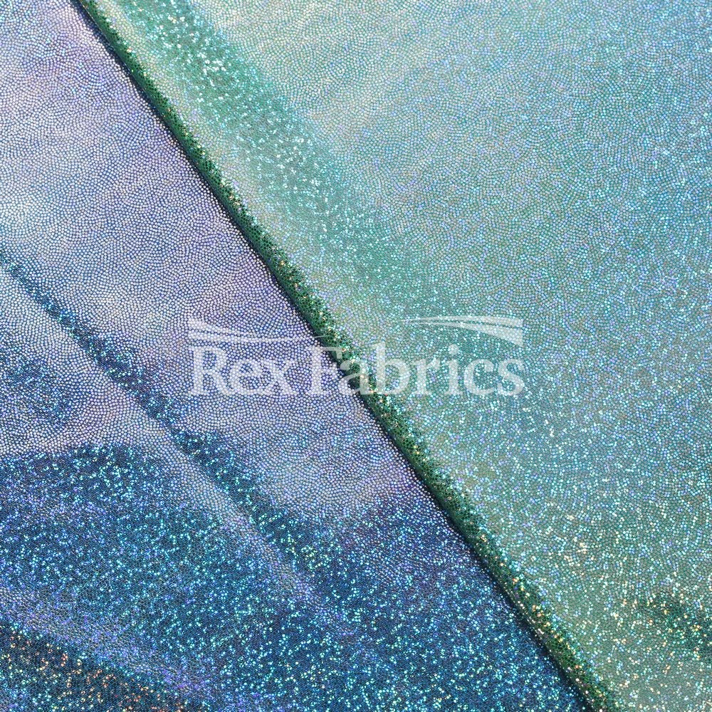 Tie Dye Twinkle Nylon Spandex Fabric - Turquoise Lime/Pink Blue, Tie Dye Hologram, 58/60" Width (1 Yard)