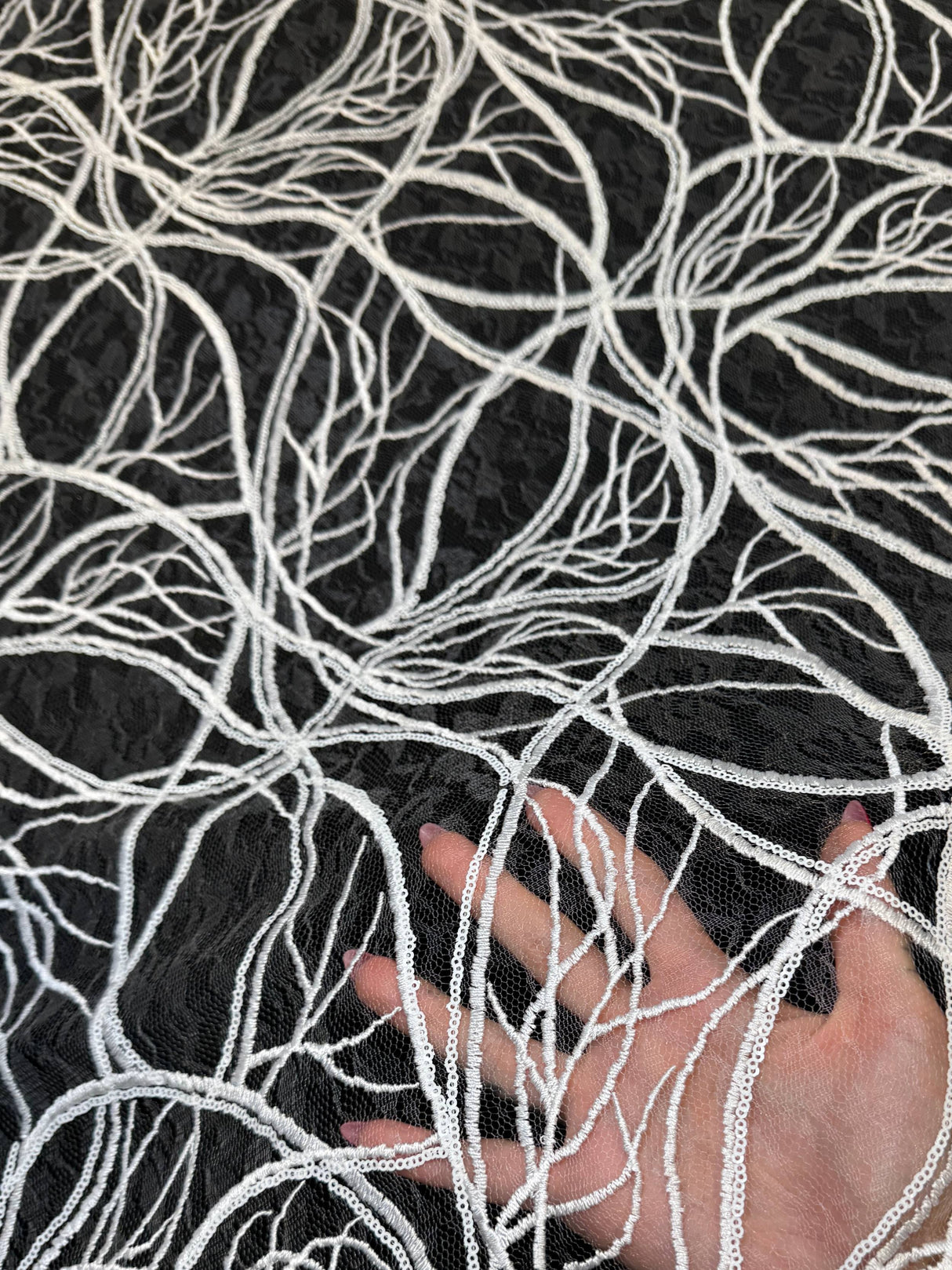 Stretch Sequin Embroidered Mesh