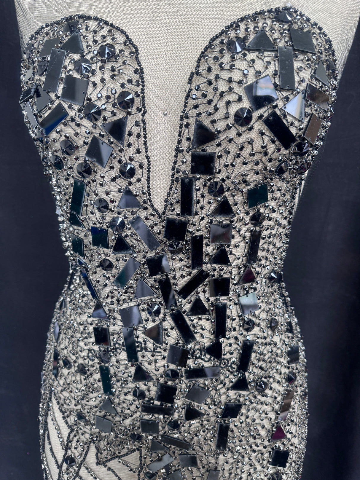 Black Rhinestone Bodice Appliqué