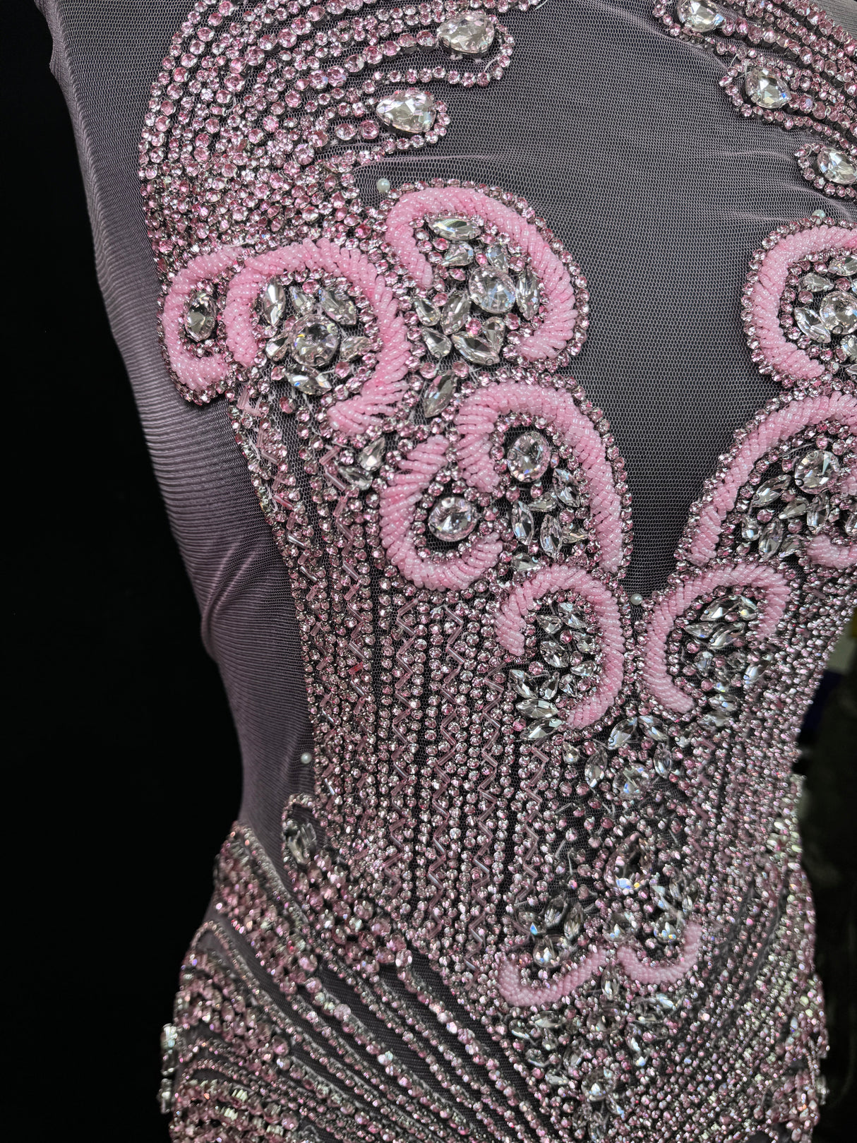 Rhinestone Bodice Applique in Baby Pink