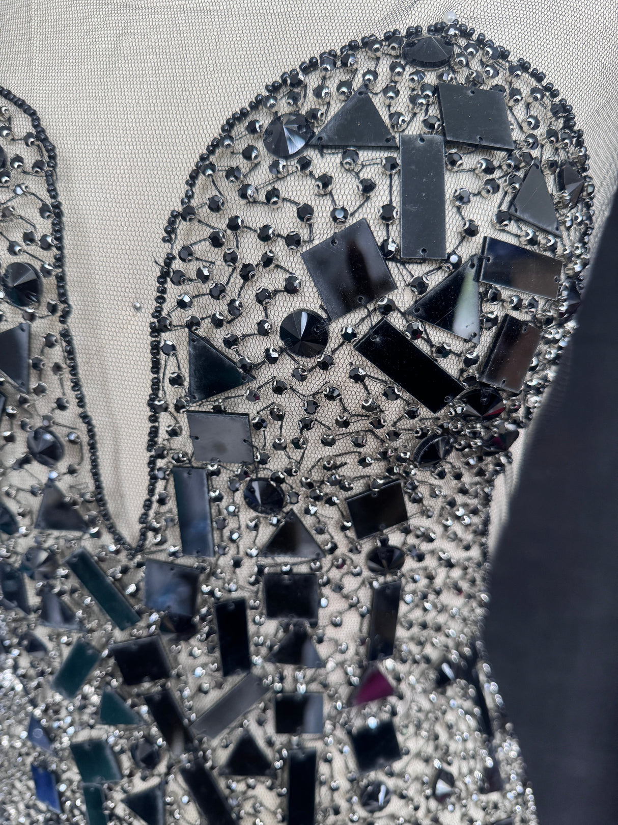 Black Rhinestone Bodice Appliqué