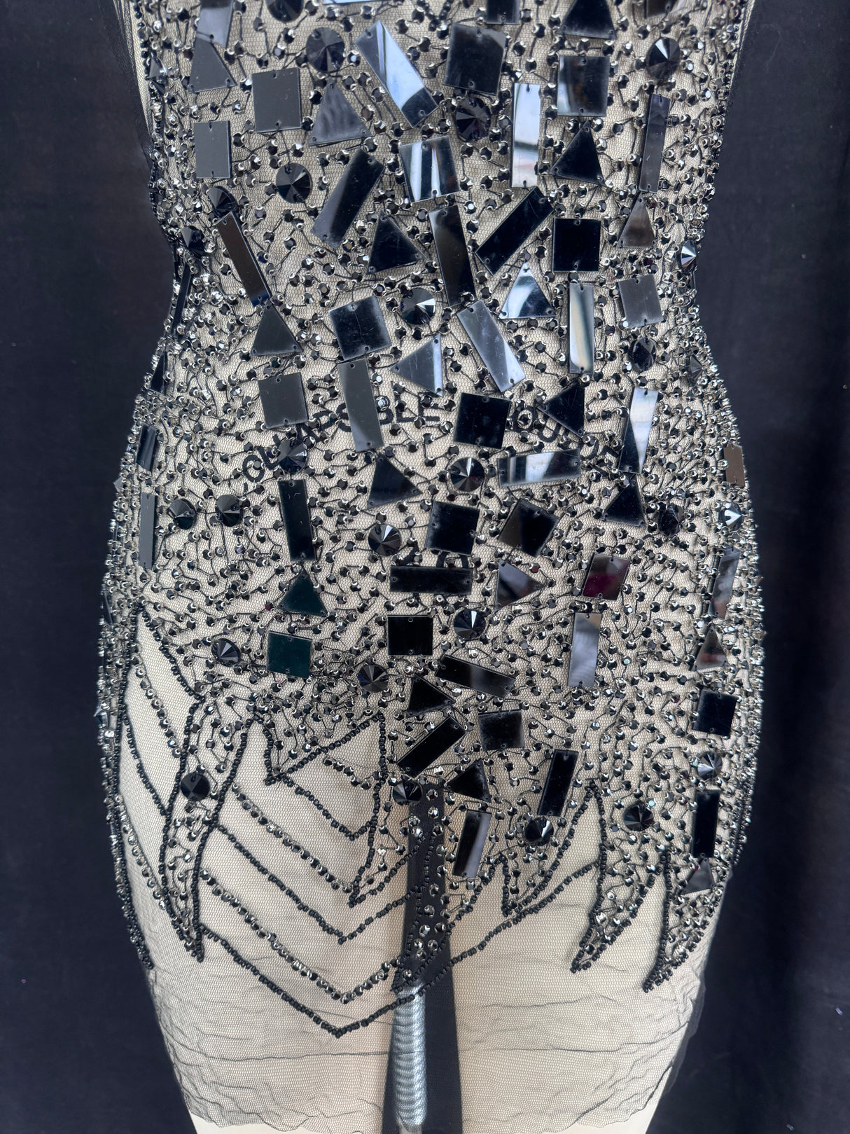 Black Rhinestone Bodice Appliqué