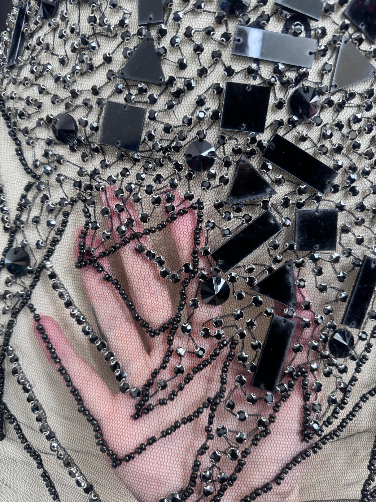 Black Rhinestone Bodice Appliqué