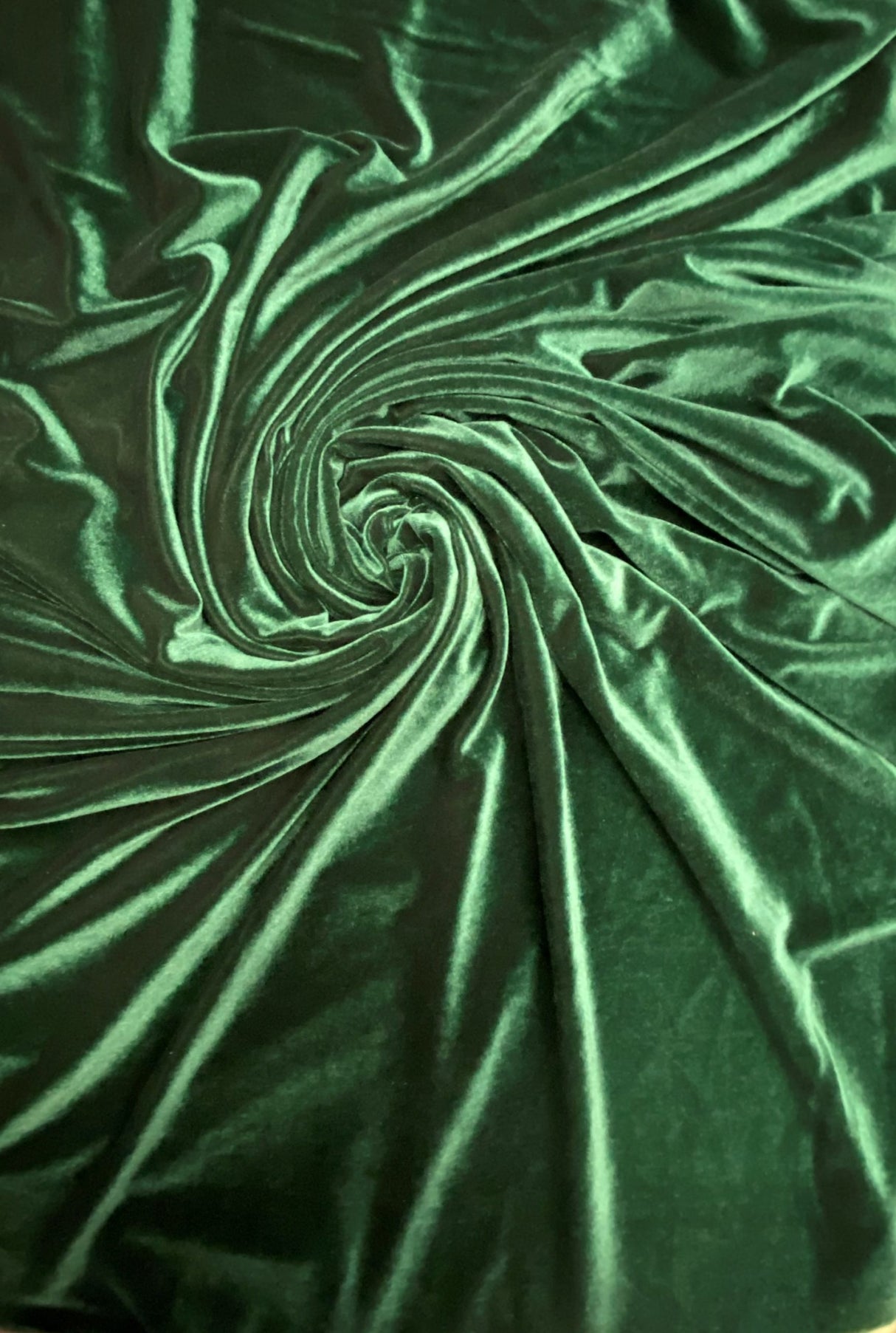 Fores Green Stretch Velvet Fabric - Fores Green, Stretch Velvet, 58"-60" Width