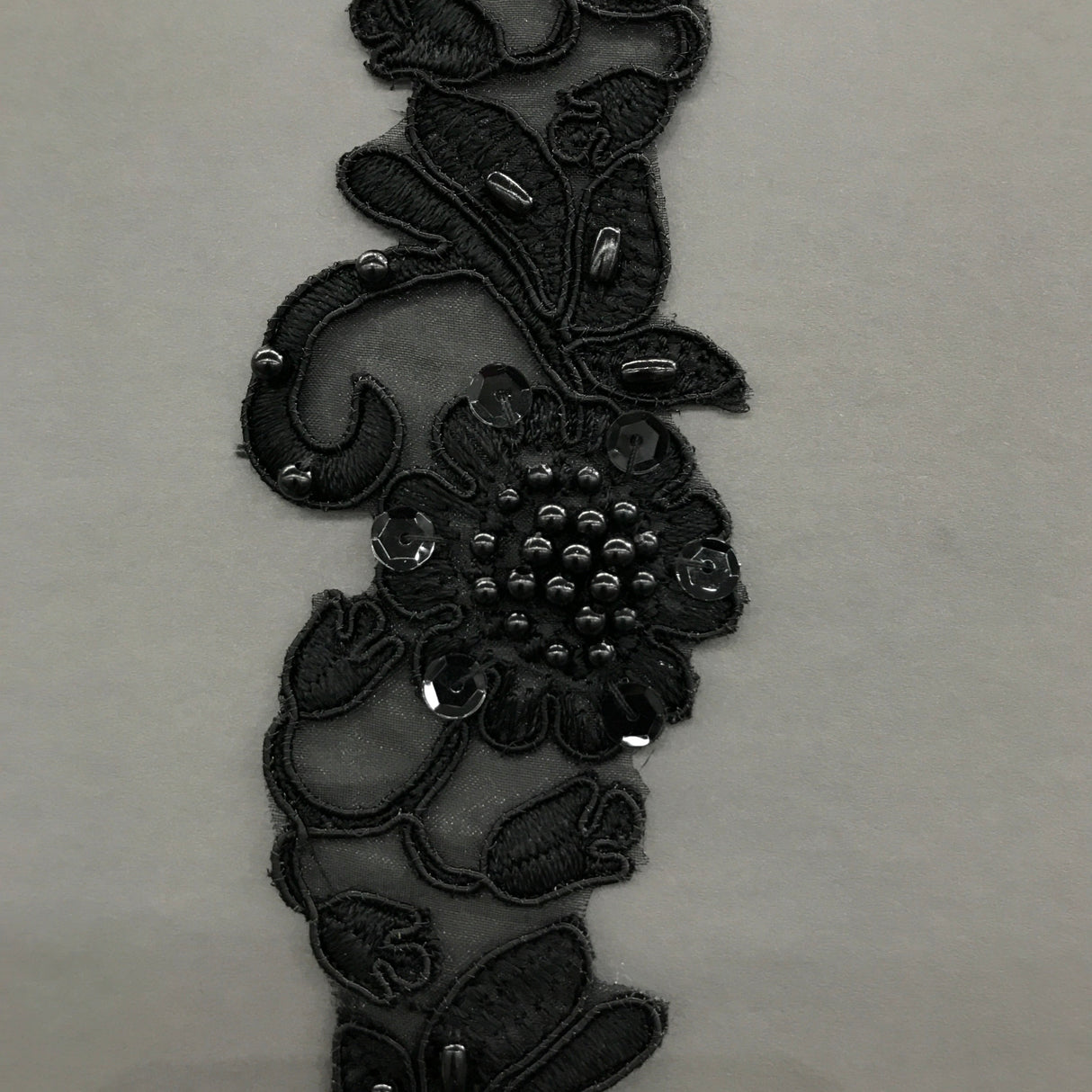 Beaded Corded Lace Trimming 2" Polyester Organza