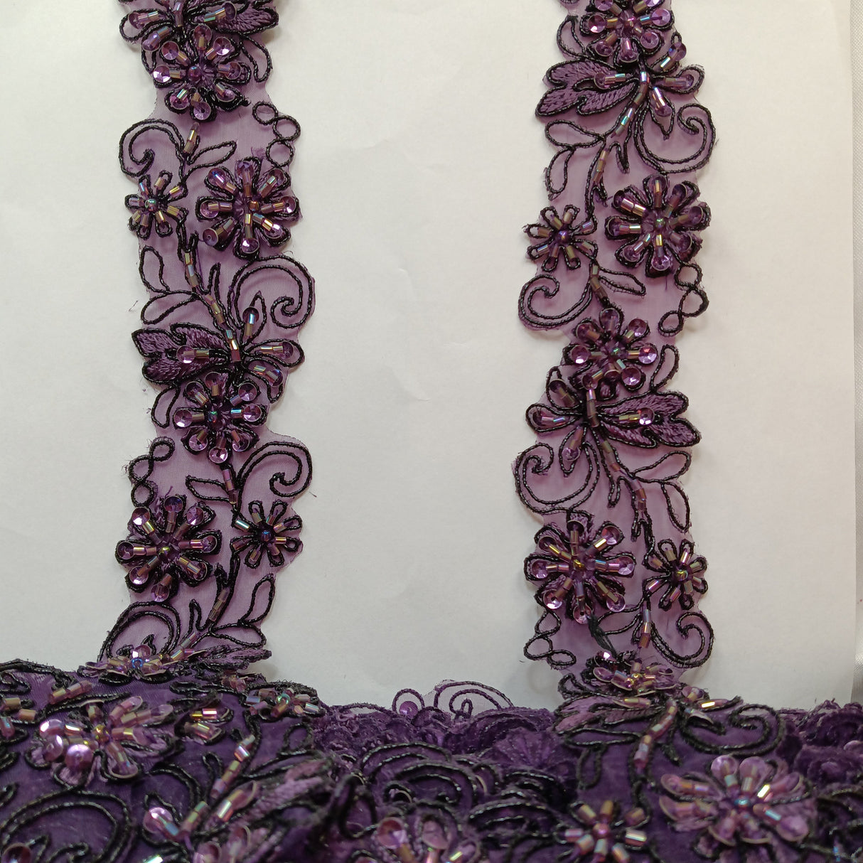 Beaded Corded Lace Trim