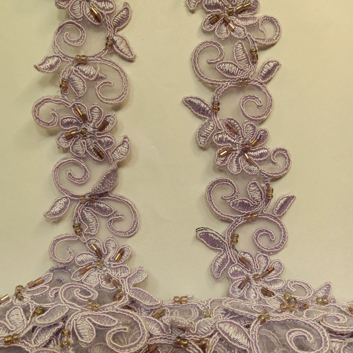 Beaded Corded Lace Trimming 1.5"