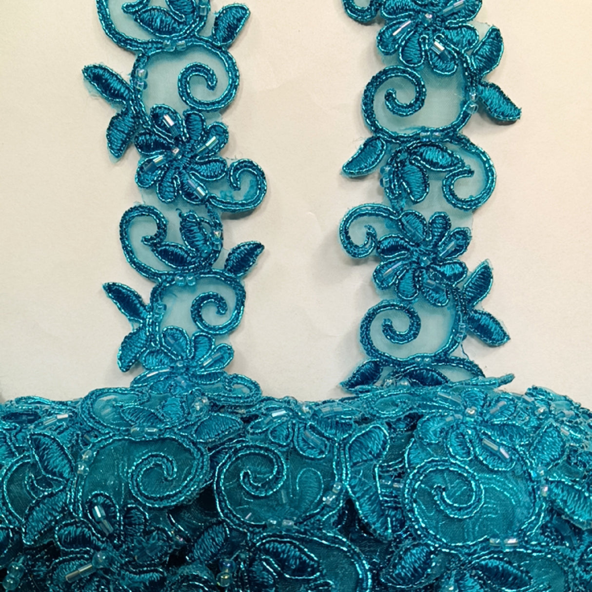 Beaded Corded Lace Trimming 1.5"