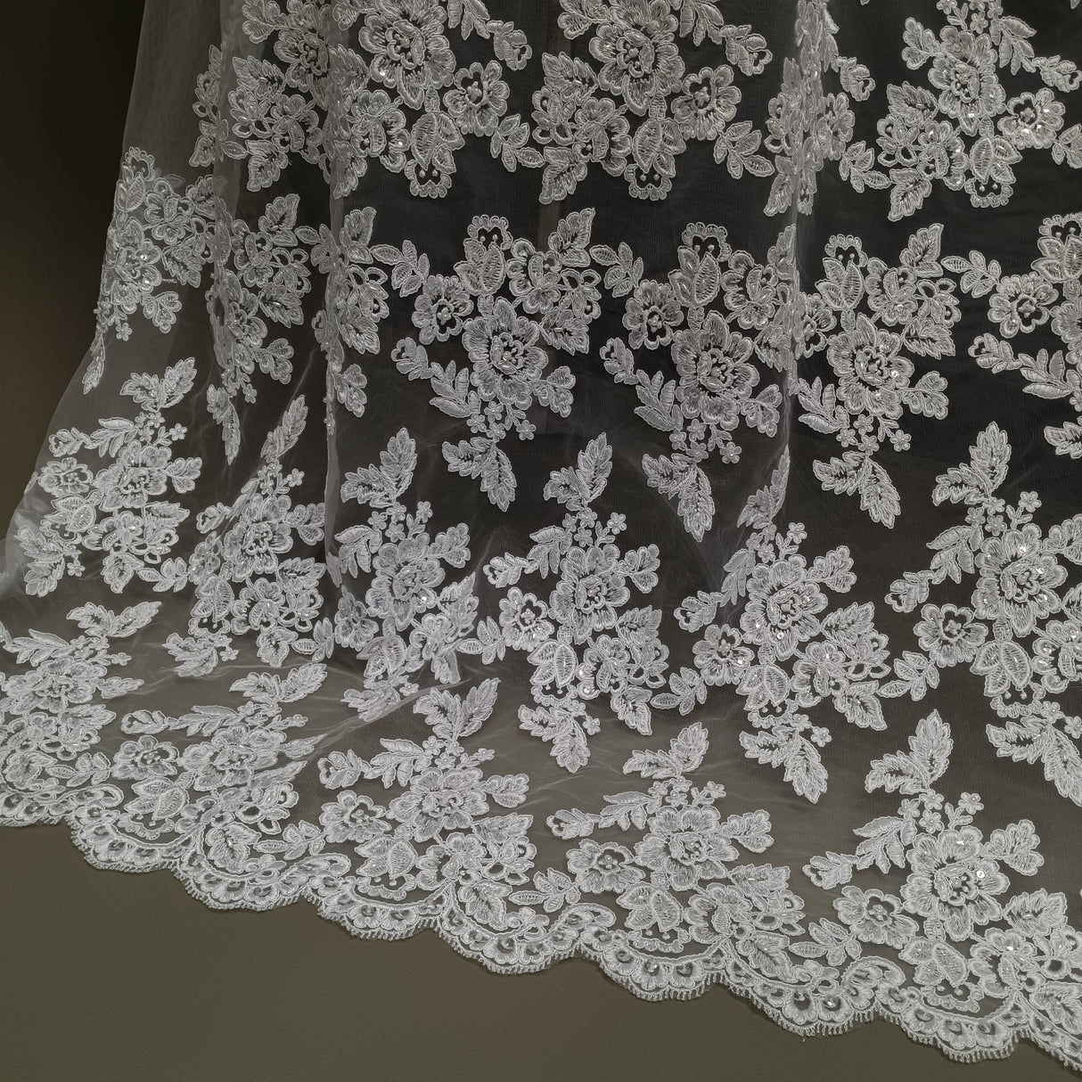Beaded Corded Bridal Lace