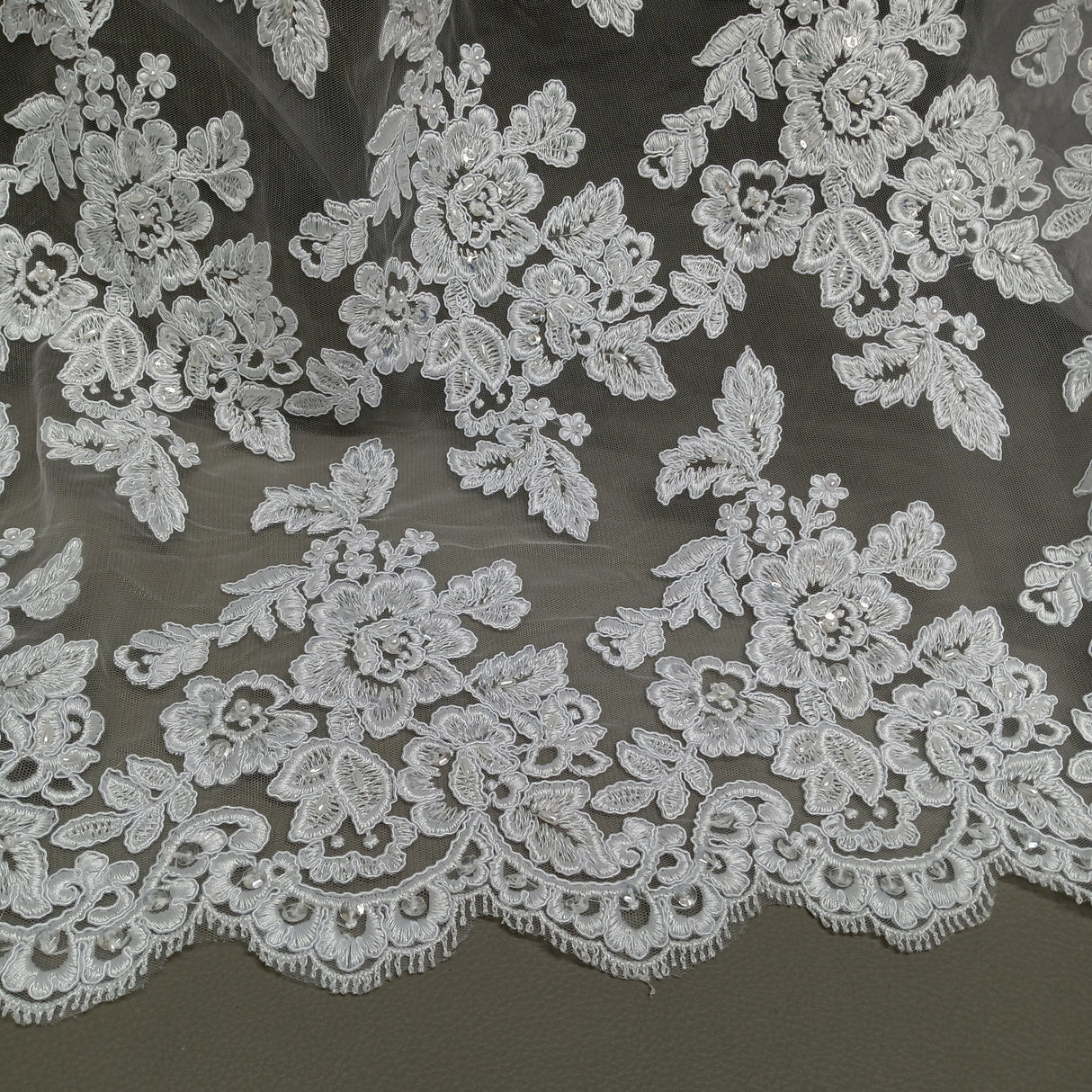 Beaded Corded Bridal Lace