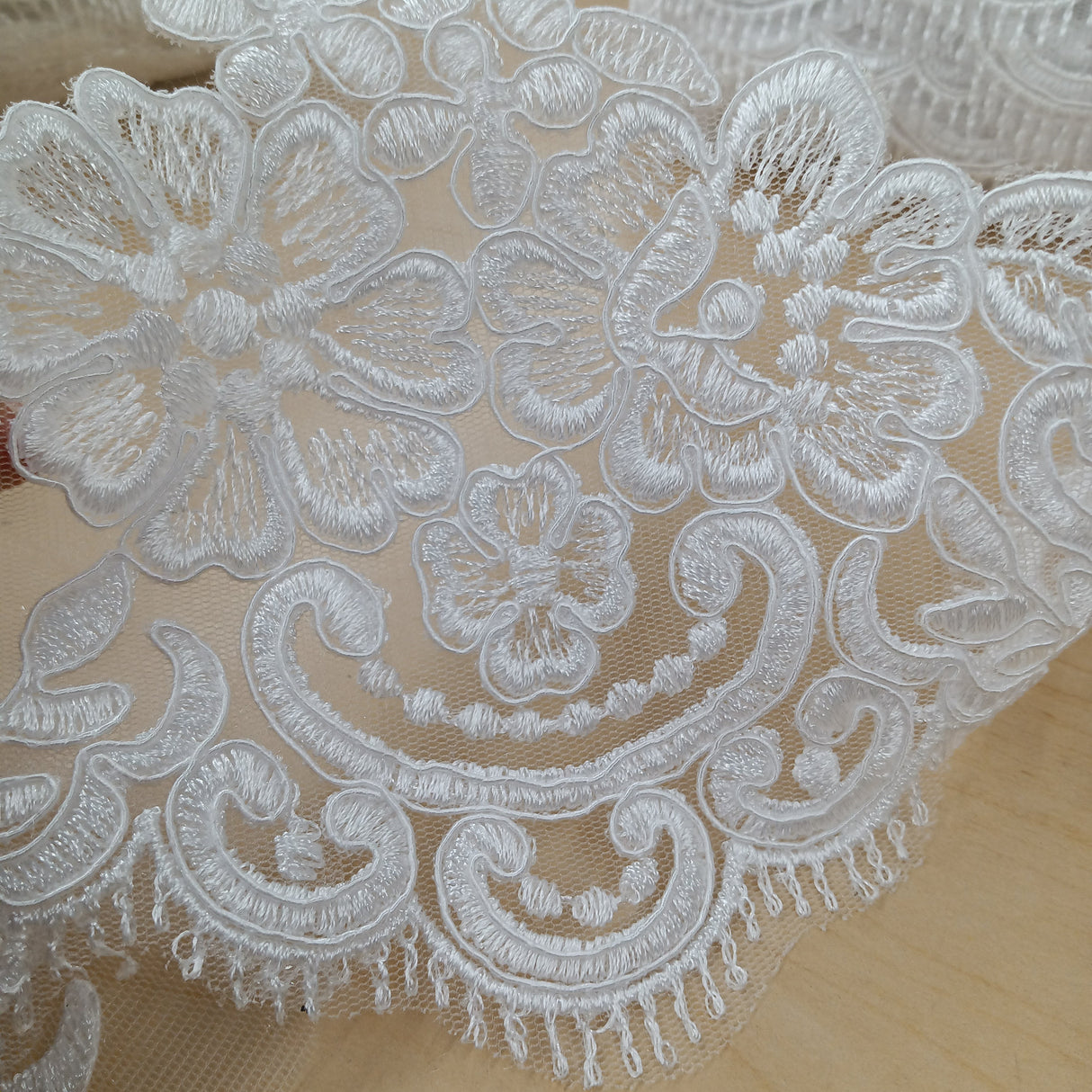 Embroidered Corded Lace Trim
