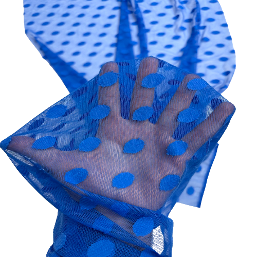 Mesh Fabric Flocked Polka Dot 58" Wide