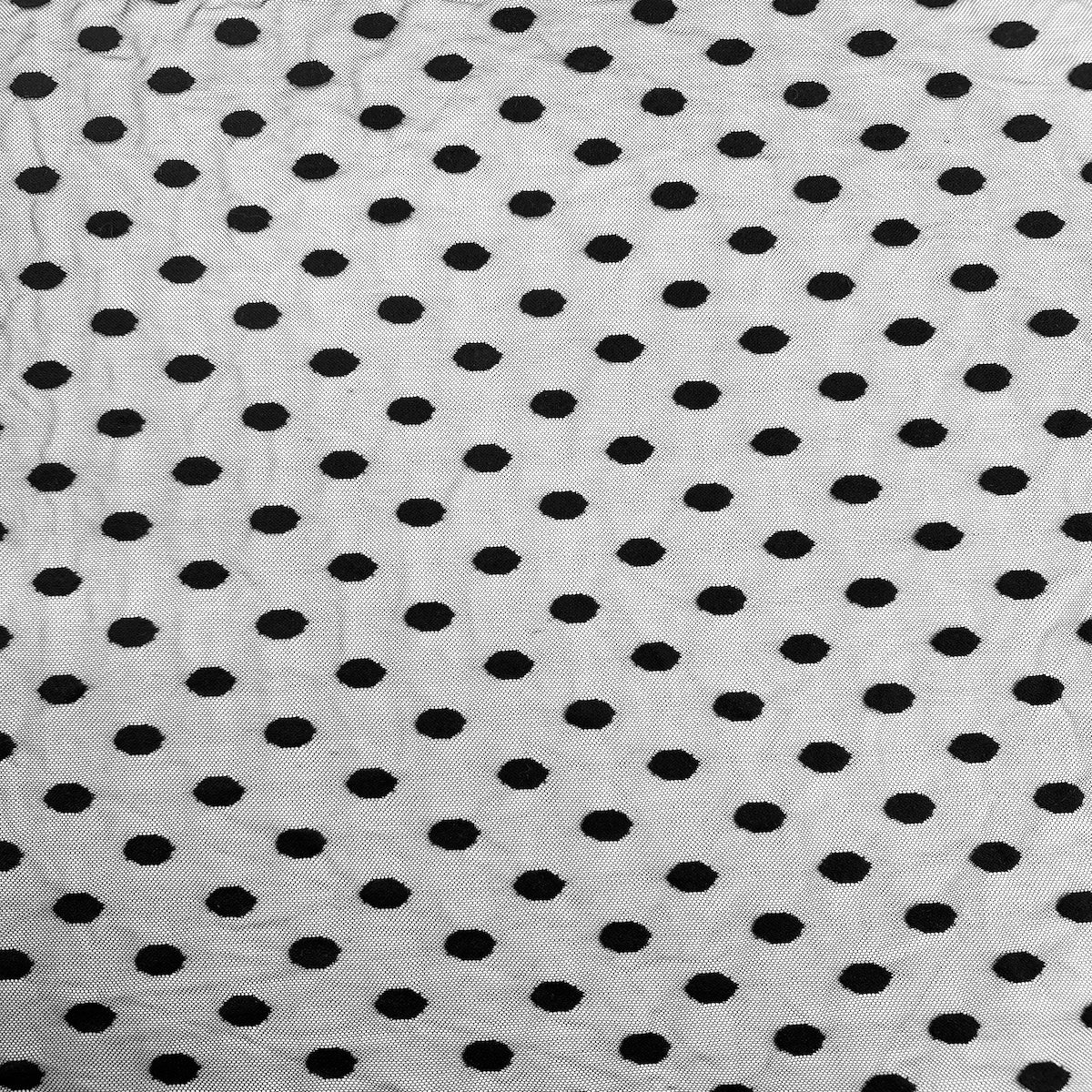 Mesh Fabric Flocked Polka Dot 58" Wide