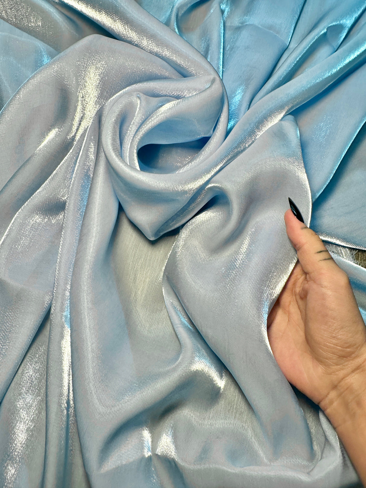 Liquid Shimmery Chiffon Baby Blue