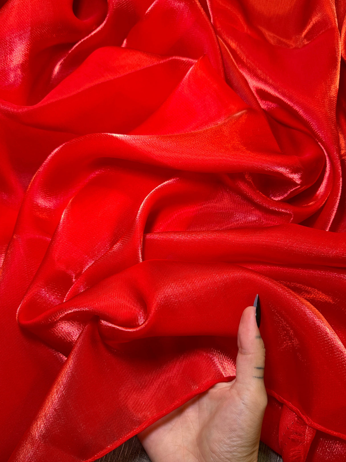 Liquid Shimmery Chiffon Red