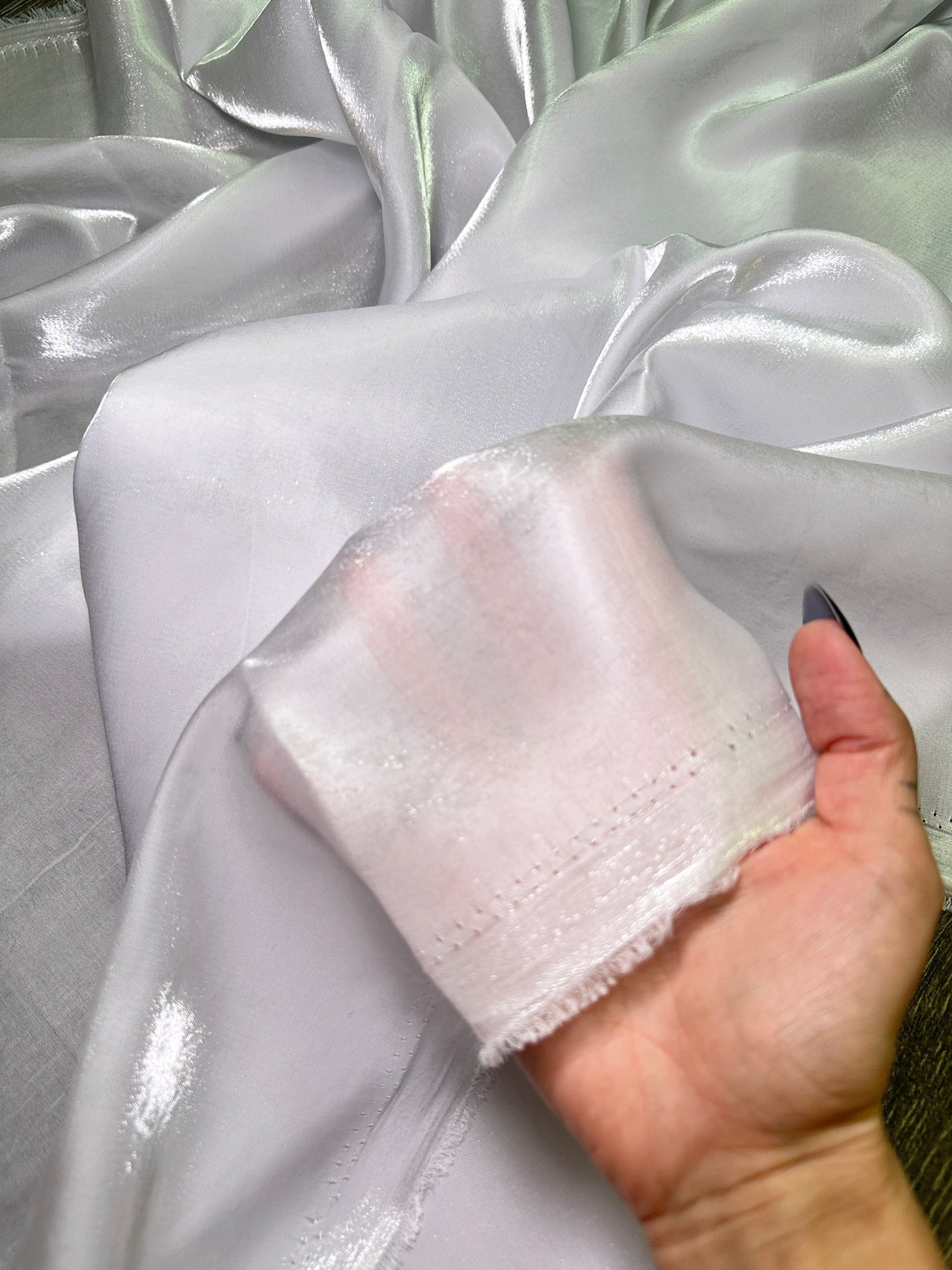 Liquid Shimmery Chiffon White