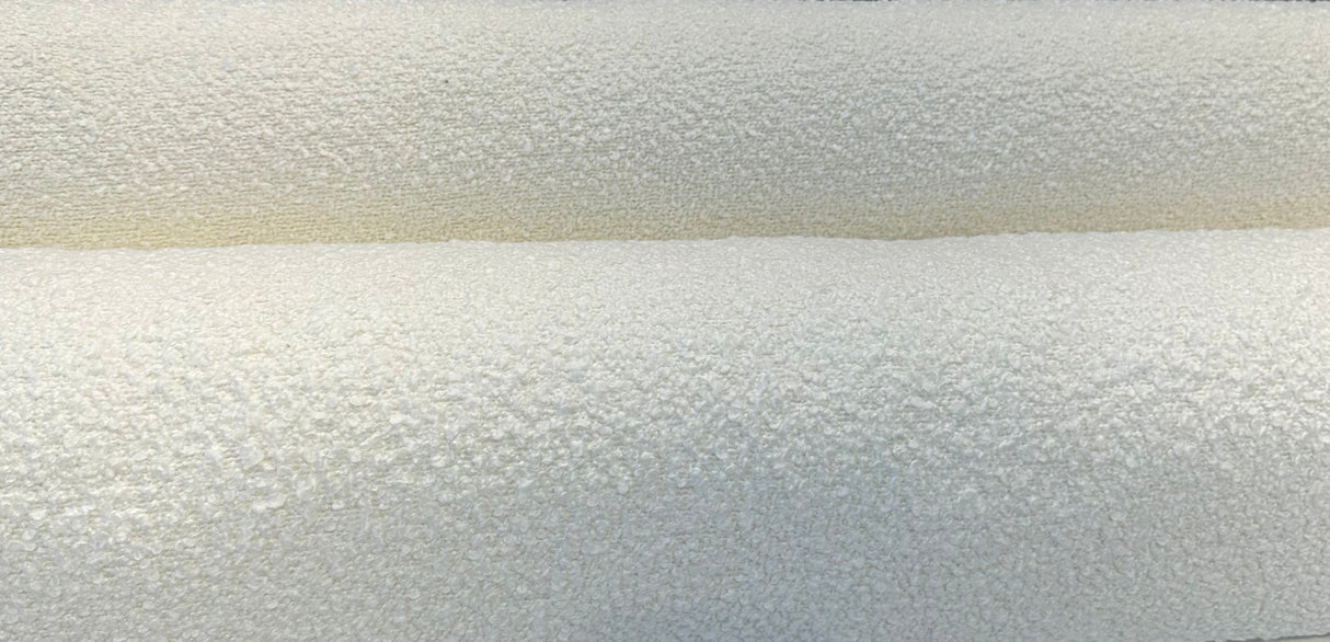 Robert Allen Heavy Boucle Polyester Fabric - White Cream Boucle, 54"-56" Width, 690 GSM (1 Yard)