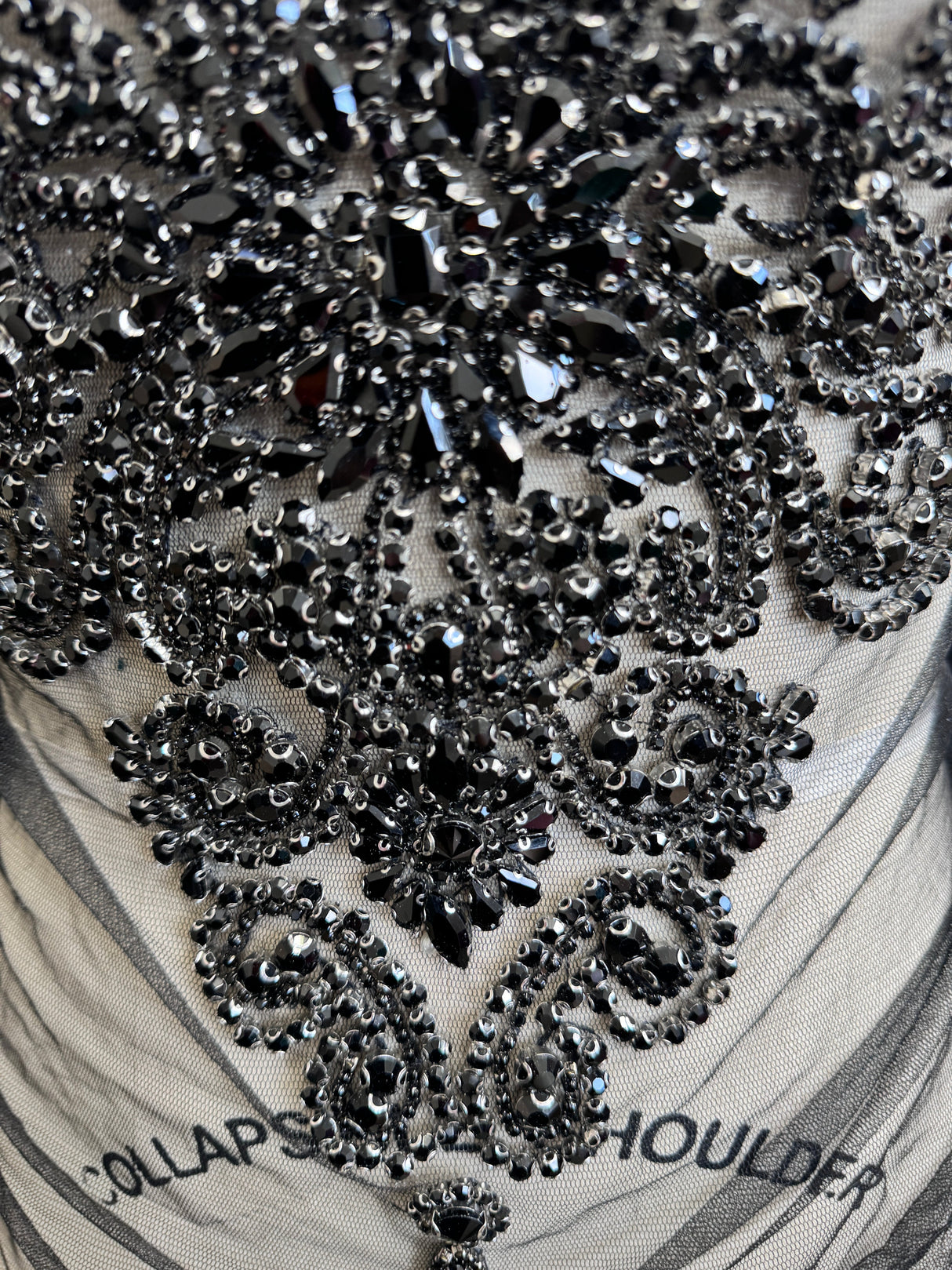 Black Rhinestone Bodice Applique
