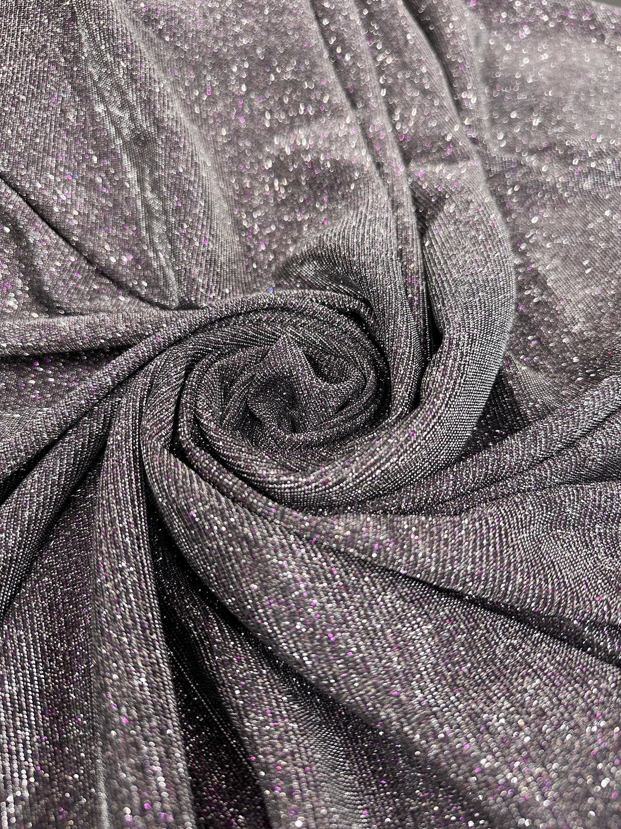 Stretch Metallic Lurex Silver-Purple Iridescent