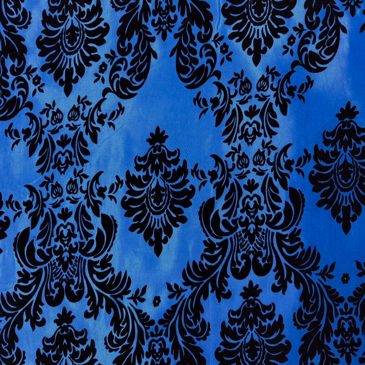 Damask Flocked Taffeta Fabric - 100 Percent Polyester Fabric, Damask Pattern, 60" Width (1 Yard)