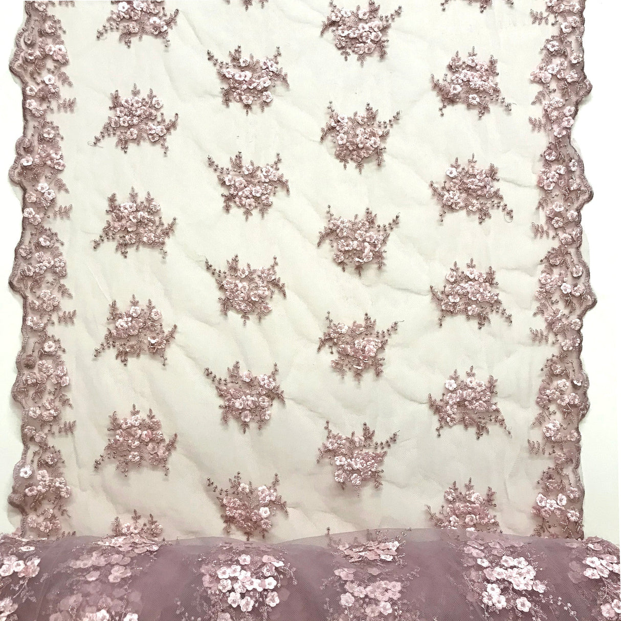 Beaded Floral Lace Trimming 21" Wide
