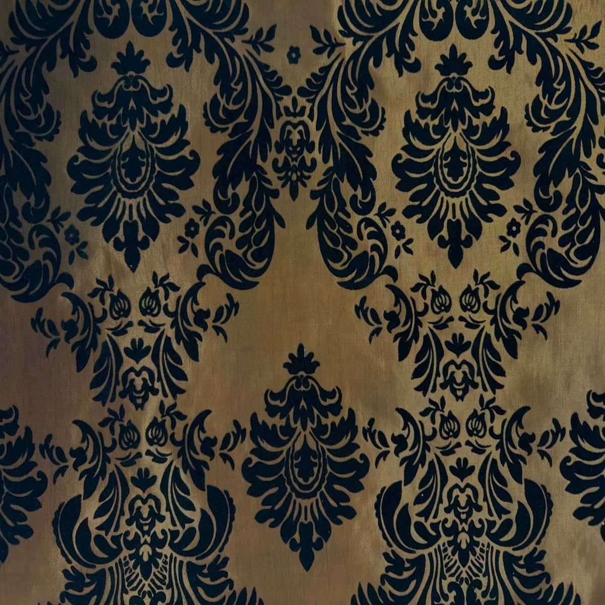 Damask Flocked Taffeta Fabric - 100 Percent Polyester Fabric, Damask Pattern, 60" Width (1 Yard)