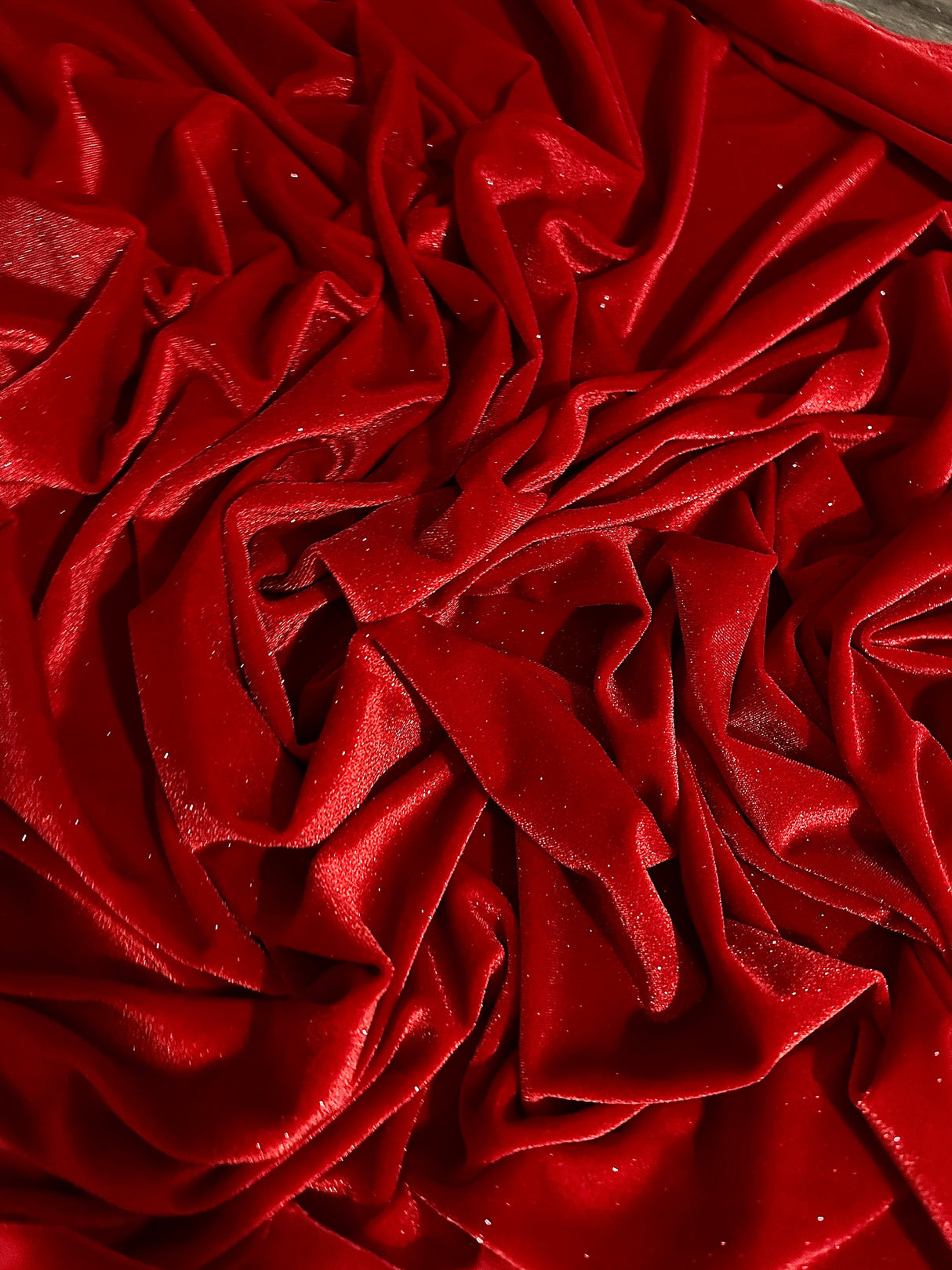 Shimmer Stretch Velvet Red