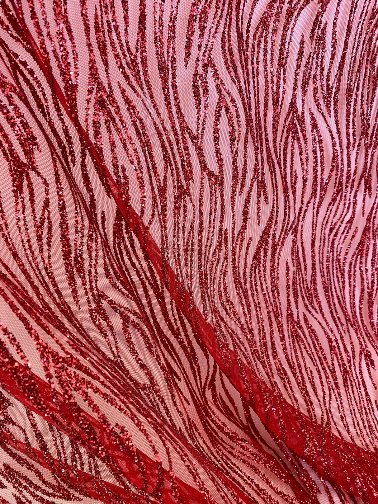 Glitter Wave Lace Red